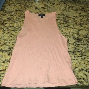 Topshop pink ribbed tank